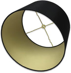 Royal Designs, Inc. HB-610-18BLK-2 Shallow Drum Hardback Lamp Shade, 17 x 18 x 11.5, Black with Gold, 2-Pack