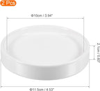 MECCANIXITY Plant Pot Saucer 11.5cm Ceramic Round Flower Drip Tray for Indoor Outdoor, White Pack of 2