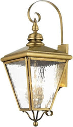 Livex 2036-01 Transitional Four Light Outdoor Wall Lantern from Cambridge Collection Finish, Antique Brass