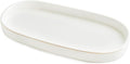 10x5 Bathroom Vanity Tray, Oval Ceramic Decorative Perfume Candle Tray for Bathroom/Kitchen Counter, White