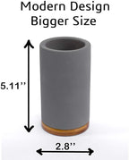 Matani Bamboo Toothbrush Holder Diatomite Tooth Brush Organizer - Storage Stand for Small Bathroom & Counter - Removable Base & Drain Holes, Water-Absorbent & Quick-Drying (Grey)