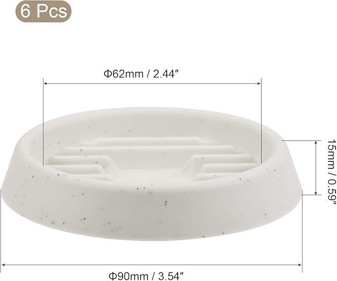 MECCANIXITY Plant Pot Saucer 3.5" Waved Base Plastic Round Flower Drip Tray for Indoor Outdoor, Gray Pack of 6