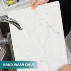 Marble Pastry Board, White Carrara Marble Cutting Board 16 x 12 Inches with Non-Slip Feet for Rolling Dough, Cheese, Pastries, Fruits and Vegetables