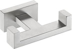 Angle Simple Towel Hook for Bathroom, SUS 304 Stainless Steel Double Robe Coat Hook, Hand Towel Hanger Wall Mount, Brushed Nickel