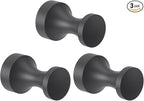 Epock Towel Hooks for Bathrooms Set of 3, Screw-in Stainless Steel Robe Coat Clothes Hook Bathroom & Kitchen Round Style Small Wall Hooks Rustproof -Matt Black