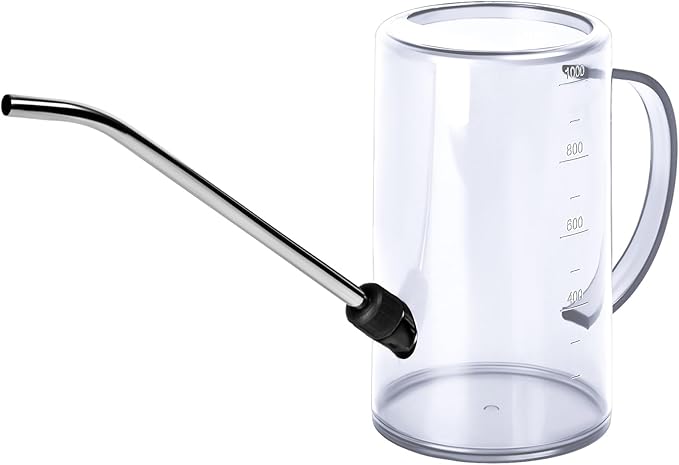 Plastic Watering Can - with Long Spout - 1/4 Gallon - 34 Oz - Whte