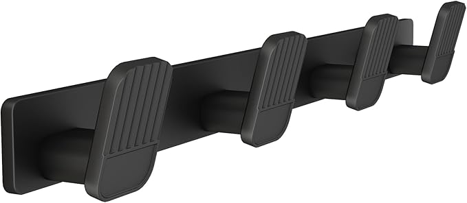 Coat Rack Wall Mount Coat Hooks - Black Hook Rack with 4 Hooks Aluminum Wall Rack Hooks for Hanging Coat Hat Bag Towel Hanger Rustproof Coat Holder