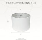 Royal Designs, Inc. HB-610-16LNWH-2 Shallow Drum Hardback Lamp Shade, 15 x 16 x 10, Linen White, 2-Pack
