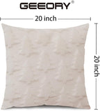 GEEORY Christmas Tree Throw Pillow Covers 20x20 Inch Set of 2, Xmas Winter Soft Plush Faux Fur Wool Decorative Farmhouse Holiday Cushion Case for Home Decoration (Beige) GC004-20