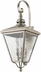 Livex 2036-91 Transitional Four Light Outdoor Wall Lantern from Cambridge Collection in Pwt, Nckl, B/S, Slvr. Finish, Brushed Nickel
