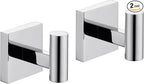 KOKOSIRI Robe Hook Bathroom Towel Coat Hooks for Bath Kitchen Wall 2 Pack Chrome Stainless Steel B1013CH-P2