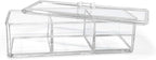 Isaac Jacobs 3-Compartment Clear Acrylic Rectangular Stackable Organizer with Lid, Multi-Sectional Drawer Tray, Storage Solution for Makeup, Craft Supplies, for Bathroom, Kitchen, Office (1, Clear)
