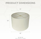 Royal Designs, Inc. HB-610-16EG Shallow Drum Hardback Lamp Shade, 15 x 16 x 10, Eggshell