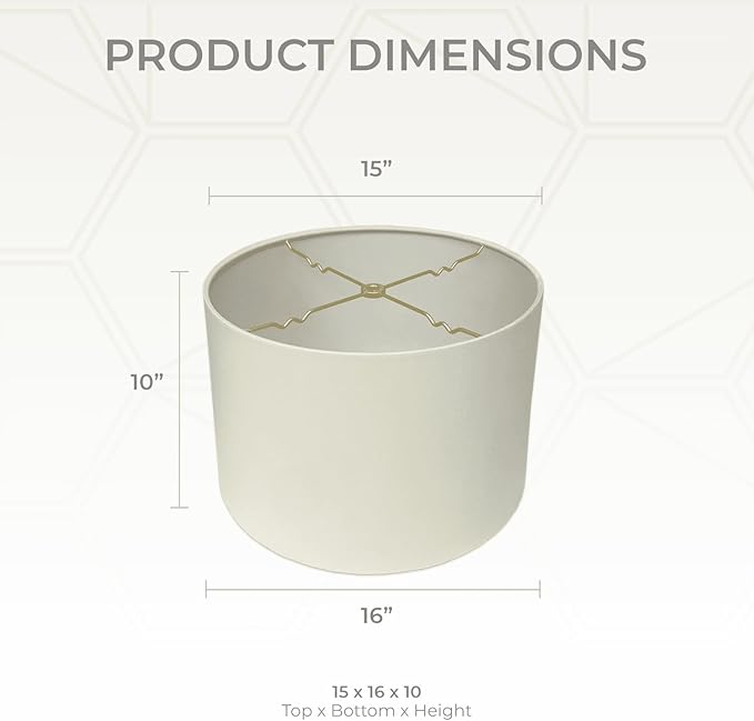 Royal Designs, Inc. HB-610-16EG Shallow Drum Hardback Lamp Shade, 15 x 16 x 10, Eggshell