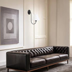 Gleaming Elegance Stainless Oil Rubbed Sconce, Stainless Steel White Linen Shade Wall Sconce, Wall Light for Living Room, Bedroom, Entryway, 7.5" w x 11" d x 14" h (Black)