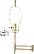 360 Lighting Westbury Traditional 70" Tall Standing Floor Lamp Skinny Large Adjustable Swing Arm Pole Gold Antique Brass Finish Living Room Bedroom House Reading Office Wimberley Beige Drum Shade