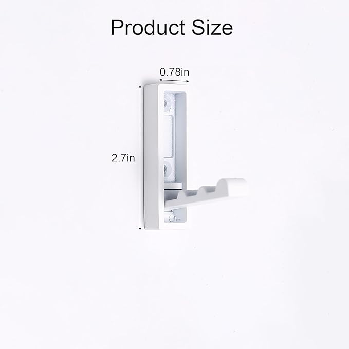 Foldable Coat Hooks 2 Pack,Heavy Duty Wall Hooks for Hanging Coats Towels Backpacks Bags White Towel Hooks for a Functional Home (White, 2)