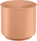 Rotating Extra Large Peach Plastic Utensil Holder Caddy with Sturdy No-Tip Weighted Base, Removable Divider, and Gripped Insert - Dishwasher Safe Kitchen Utensil Holder for Countertop