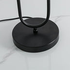 Black U-Shape 2-Light Table Light Mid Century Black Globe Table Lamp with Milk White Glass Shade Metal Base Nightstand Lamp for Bedroom Bedside,G9 Bulb
