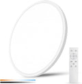 20 Inch Large LED Flush Mount Ceiling Light with Remote, 40W,4350LM, 3000K-6000K Selectable, White Round Flat Panel Low Profile Ceiling Light Fitures for Hallway, Kitchen, Bedroom, Laundry Room
