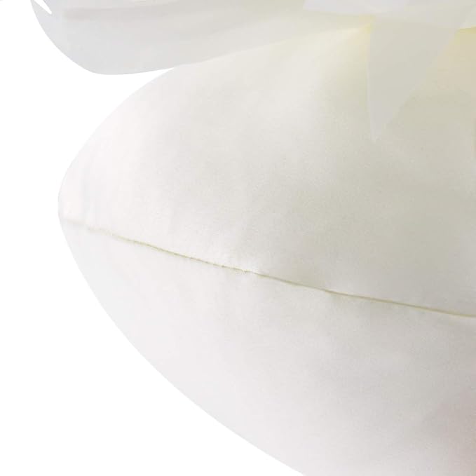 White Flower Pillow Cute Round Decorative Throw Pillows Handmade 3D Daisy Accent Pillowcase with Inserts Soft Velvet Cushion for Bed Couch Chair Car Bedroom Living Room Home Decor 14 Inch