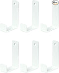 6 Pack Heavy Duty Steel Essential Style Wall Hooks for Indoors & Outdoors (White J Hook)
