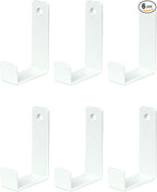 6 Pack Heavy Duty Steel Essential Style Wall Hooks for Indoors & Outdoors (White J Hook)