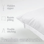 lalaLOOM Velvet Throw Pillow Covers, Set of 2, 24x24 Decorative Square Pillows Home Decor, Soft Accent Cases, Silky Machine Washable Pillowcases for Sofa, Couch, Bedroom, Living Room, White
