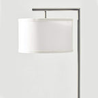 Brightech Montage Modern Floor lamp, LED Floor Lamp for Living Rooms & Offices - Tall Standing Lamp for Bedroom Reading - Corner Pole Lamp for Contemporary Home Decor - Satin Nickel