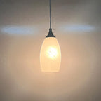 2 Pack 1 Light Indoor Mini Hanging Kitchen Island Pendant Lamps 4.75" Handcrafted Frosted Glass Chandelier Shade Brushed Nickel Finish Bar Dining Room Over Sink