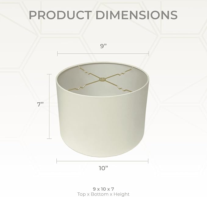 Royal Designs, Inc. HB-610-10EG Shallow Drum Hardback Lamp Shade, 9 x 10 x 7, Eggshell