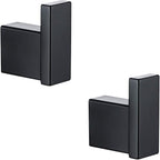 RANDOM Matte Black Towel Hooks for Bathrooms Kitchen Black Hooks for Hanging 2 Pack SUS 304 Stainless Steel Wall Hooks Modern Bathroom Hardware Accessories Coat Robe Hook Wall Mounted.96009-8MB