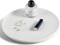 11.8inch Round Marble Serving Tray for Kitchen and Coffee Table, Bathroom Vanity Tray for Counter, White Decorative Catchall Tray for Jewelry, Namib Fantasy