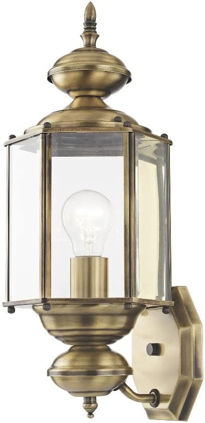 Livex Lighting 2006-02 Basics 1 Light PB Outdoor Wall Lantern, Polished Brass