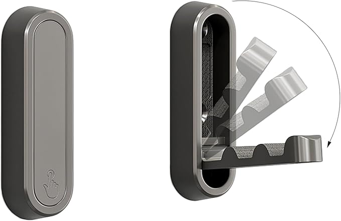 2PCS Folding Coat Hook, Heavy Duty Wall Hooks Made of Zinc Alloy, Foldable Wall Hooks for Hanging Coats, Scarves, Hats, Bathrobes, Keys, Bags(Gray)