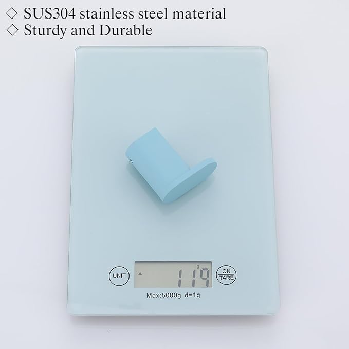RANDOM Clear Sky Blue Towel Hooks for Bathrooms Round Shower Hooks Stainless Steel Wall Mount Coat Hook.96026-8CKB