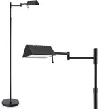 VONLUCE Dimmable LED Floor Lamp, 56" Floor Lamp for Living Room with Adjustable Height Swing Arms 3 Color Temperatures, Industrial Standing Pole Lamp for Bedroom Reading, Black