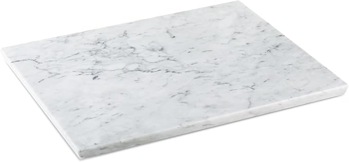 Koville Italian Carrara Marble Cutting Board for Kitchen, 16x20inch Extra Large Hand Crafted Marble Slab for Cheese, Charcuterie, Pastry Board - Wedding Gift, House Warming Gift