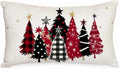 AACORS Christmas Pillow Cover 12X20 Inch Watercolor Christmas Tree Stars Decoration Holiday Farmhouse Winter Pillow Case for Sofa Couch Decor AA651-12