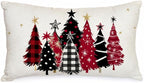 AACORS Christmas Pillow Cover 12X20 Inch Watercolor Christmas Tree Stars Decoration Holiday Farmhouse Winter Pillow Case for Sofa Couch Decor AA651-12
