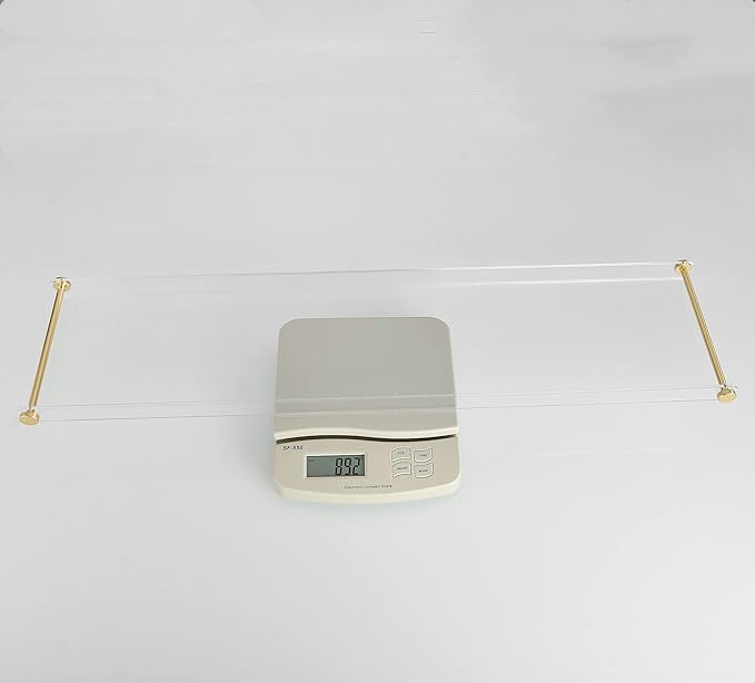 Bathtub Tray Clear Caddy Rack: Acrylic Tub Tray Shelf with Gold Rails to Hold Book Phone Candle Wine - Waterproof Bathtub Accessories, Luxury Gifts for Women