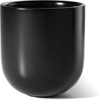 LE TAUCI 12 Inch Pots for Plants, Ceramic Large Planters for Home Garden Patio Office, Indoor Modern Plant Pots with Drainage Hole and Rubber Plug, Black