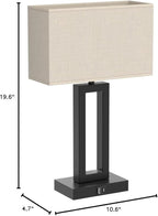 Seealle Bedroom Lamps for Night Stands - Touch Control, 3 Way Dimmable, USB C+A Charging, LED Bulbs, Easy Assembly