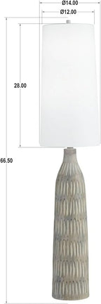pacificcoastlighting Stonewall 66.5" Hand Carved Resin Floor Lamp in Natural