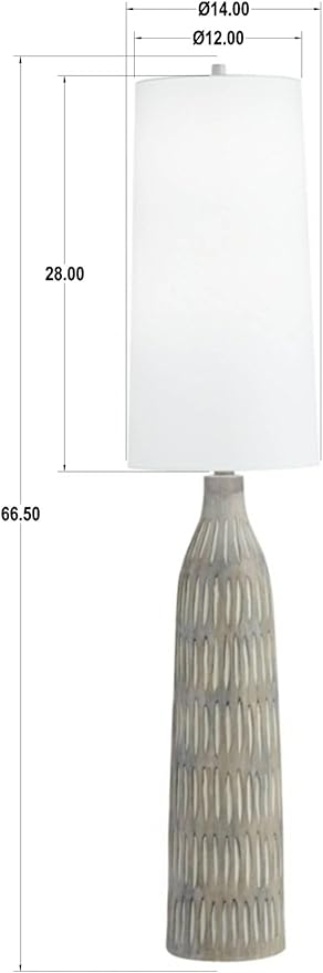pacificcoastlighting Stonewall 66.5" Hand Carved Resin Floor Lamp in Natural