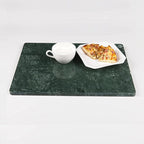 Natural Green Marble Cutting Board,16x12x0.5 Inch, Marble Pastry Board Hand Craft Slab with Non-Slip Feets for Cheese, Dough and Chocolate Tempering.