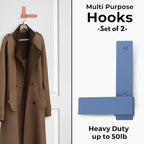 Decorative Wall Hooks-Set of 2 Chic Coat Hooks for Wall Mount. Perfect for Hanging Coats, Clothes, Towels, Backpacks Or Hats. Modern Heavy Duty Metal Hooks (Pastel Set)