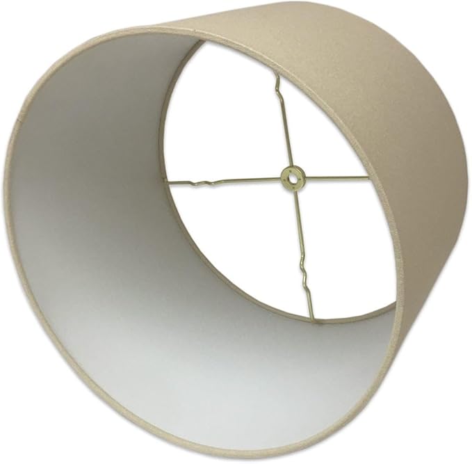 Royal Designs, Inc. HB-610-18LNBG-2 Shallow Drum Hardback Lamp Shade, 17 x 18 x 11.5, Linen Beige, 2-Pack