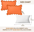 Folkulture Throw Pillow Covers | (12 x 20) Set of 2 Orange Fall Pillow Covers for Fall Living Room Decor | Boho Throw Pillow or Accent Pillow | Lumbar Pillow Cover for Thanksgiving Decorations
