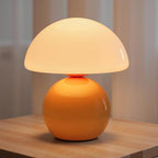NIORSUN Mushroom Lamp Table Lamp for Bedroom, Portables Cordless Table Lamp,Wireless lamp,Small Bedside Table Touch Lamps for Living Room,Mini Mushroom 5200mAh Battery Operated Lamp Modern Orange